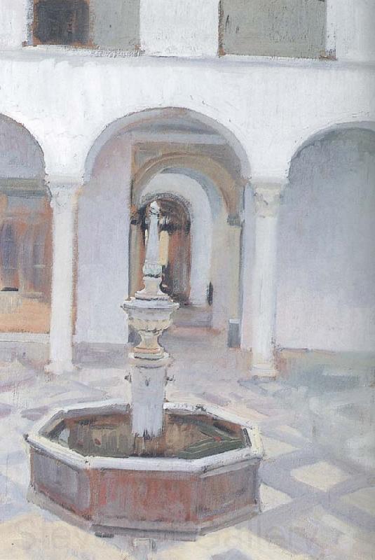 Joaquin Sorolla Atrium fountain France oil painting art